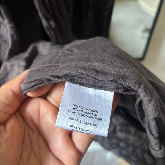 EILEEN FISCHER | crinkle fabric satin split back jacket | size medium - Picture 5 of 6